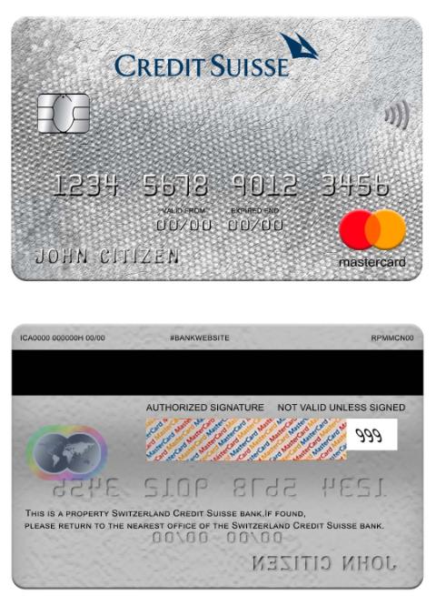 Switzerland Credit Suisse bank mastercard
